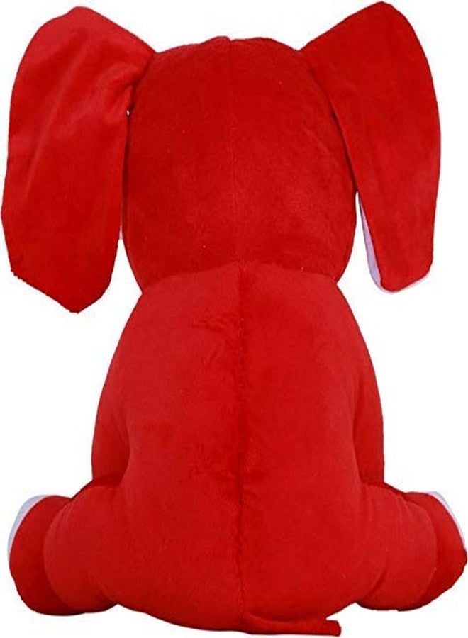 RVA Sitting Elephant Soft Toys for Girl and Boys Kids Animal Stuffed Plush Toy Figure Jungle Cartoon Character Wild Playing Set Cute Toys Birthday Return Gift (42 cm Red) - Image 3